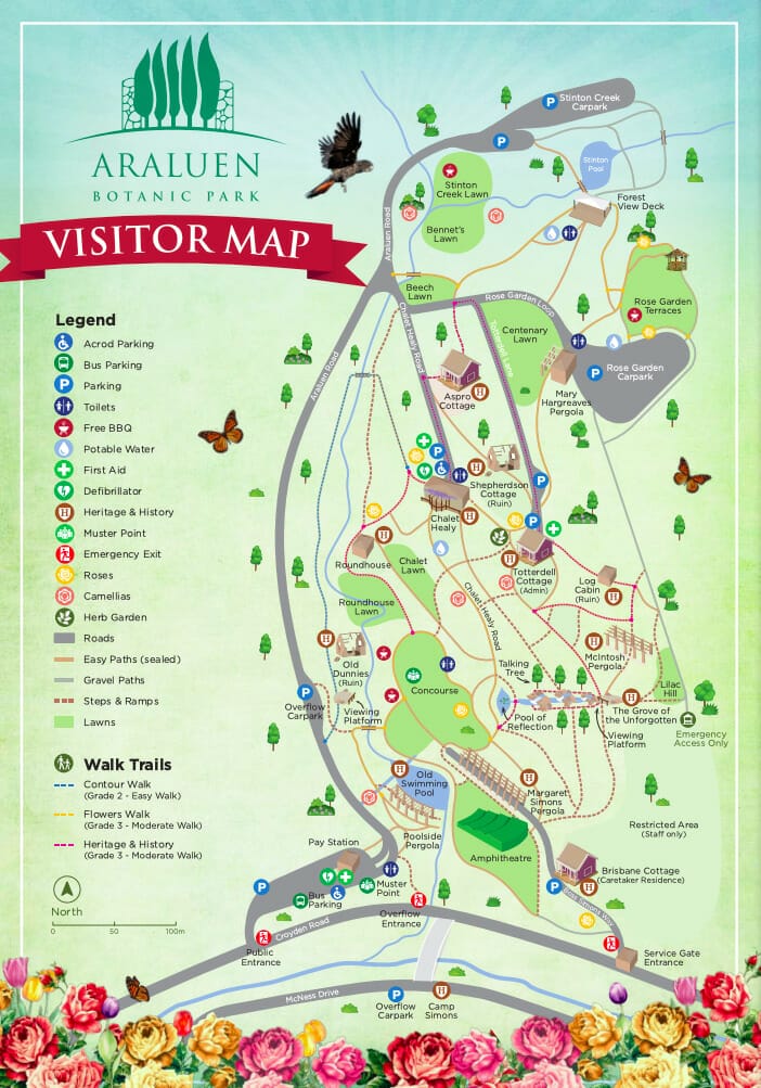 araluen botanic park map